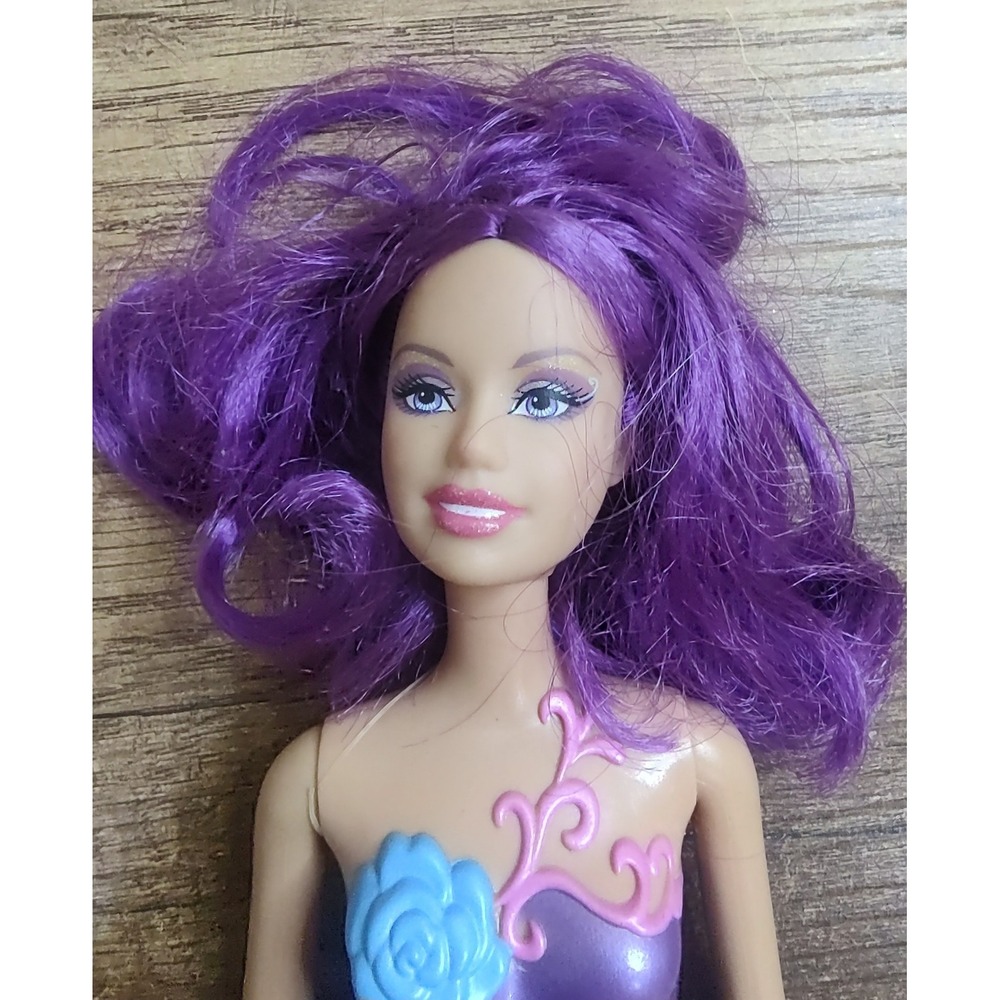 Mattel 1999 Barbie Doll Purple Hair Floral Bathing Suit Articulated Feet D83